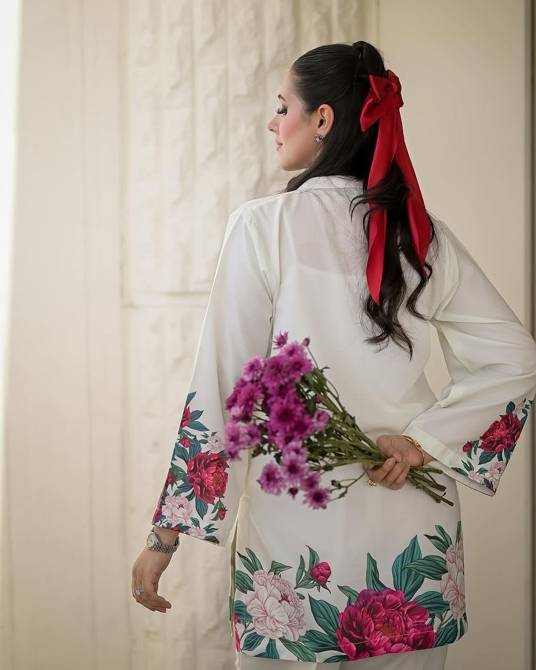 Digital Front & Back Floral Print Co Ord Set Two Piece