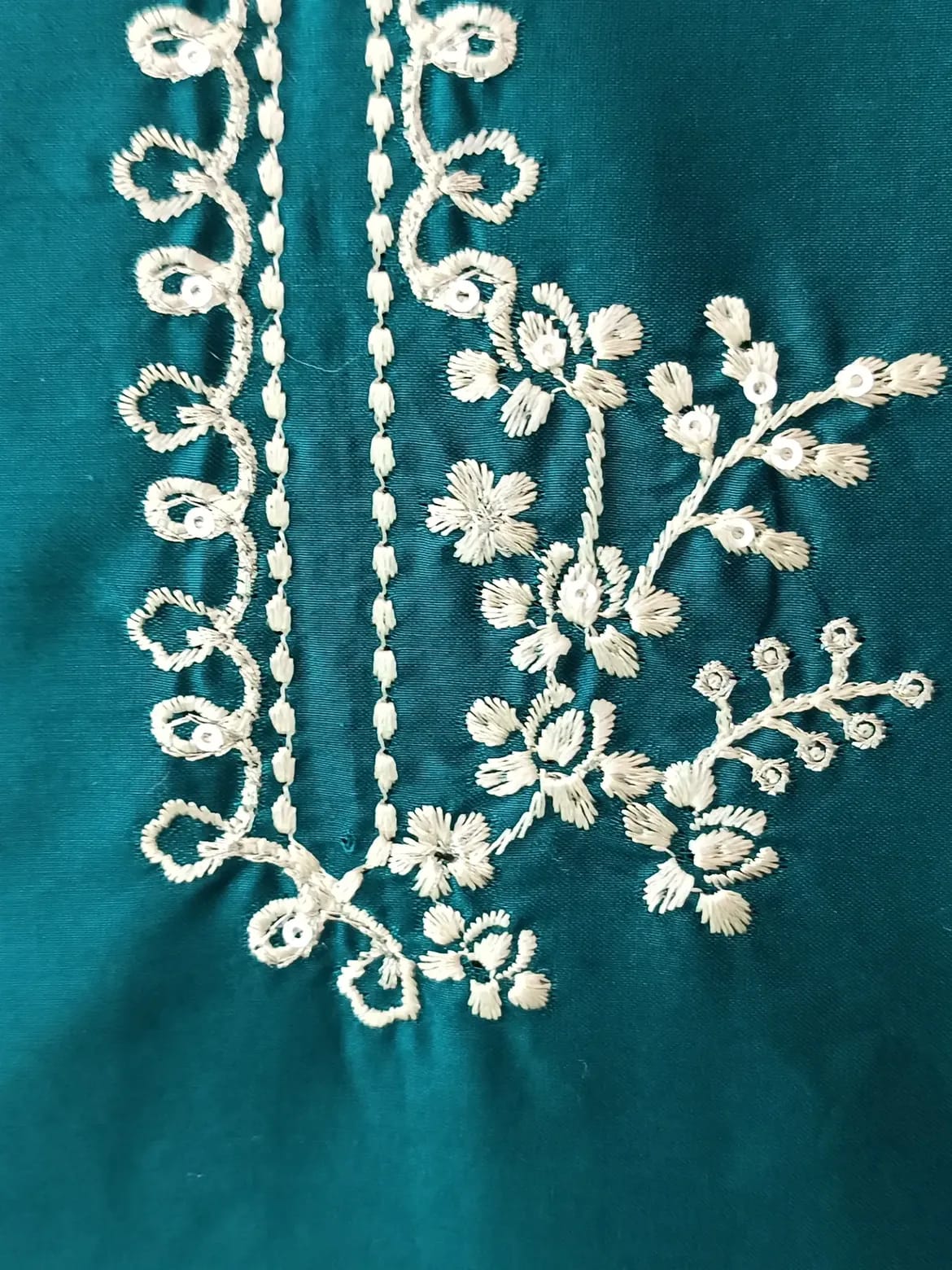 Stun in Teal: Elegant Embroidered 2-Piece Set - Farshi Shalwar