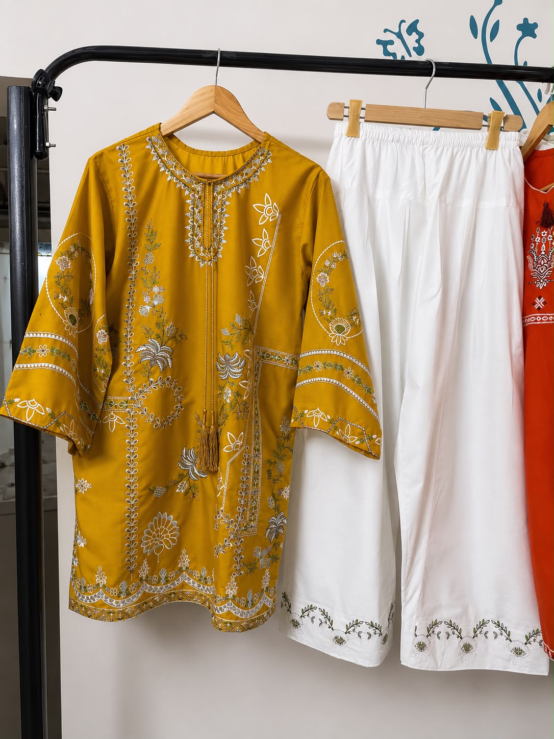 Ethnic Inspired Embroidered Kurta with Farshi Shalwar