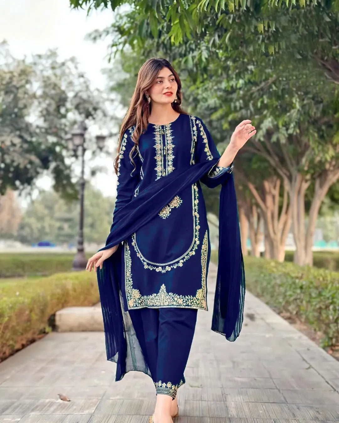 Premium Three Piece Suit with Full Embroidery
