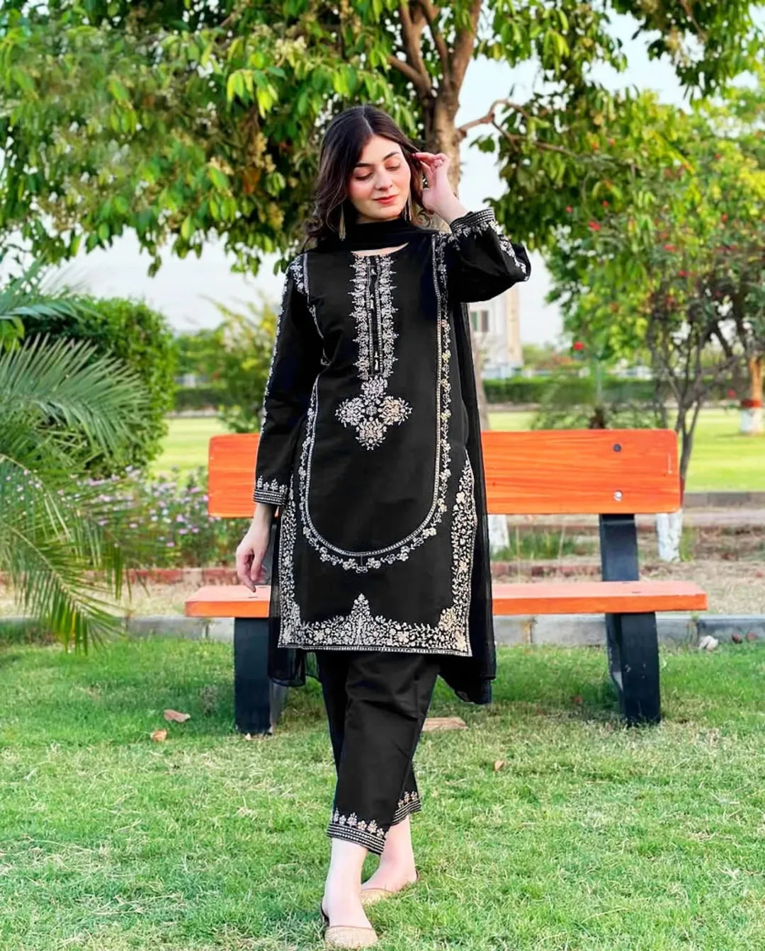 Premium Three Piece Suit with Full Embroidery