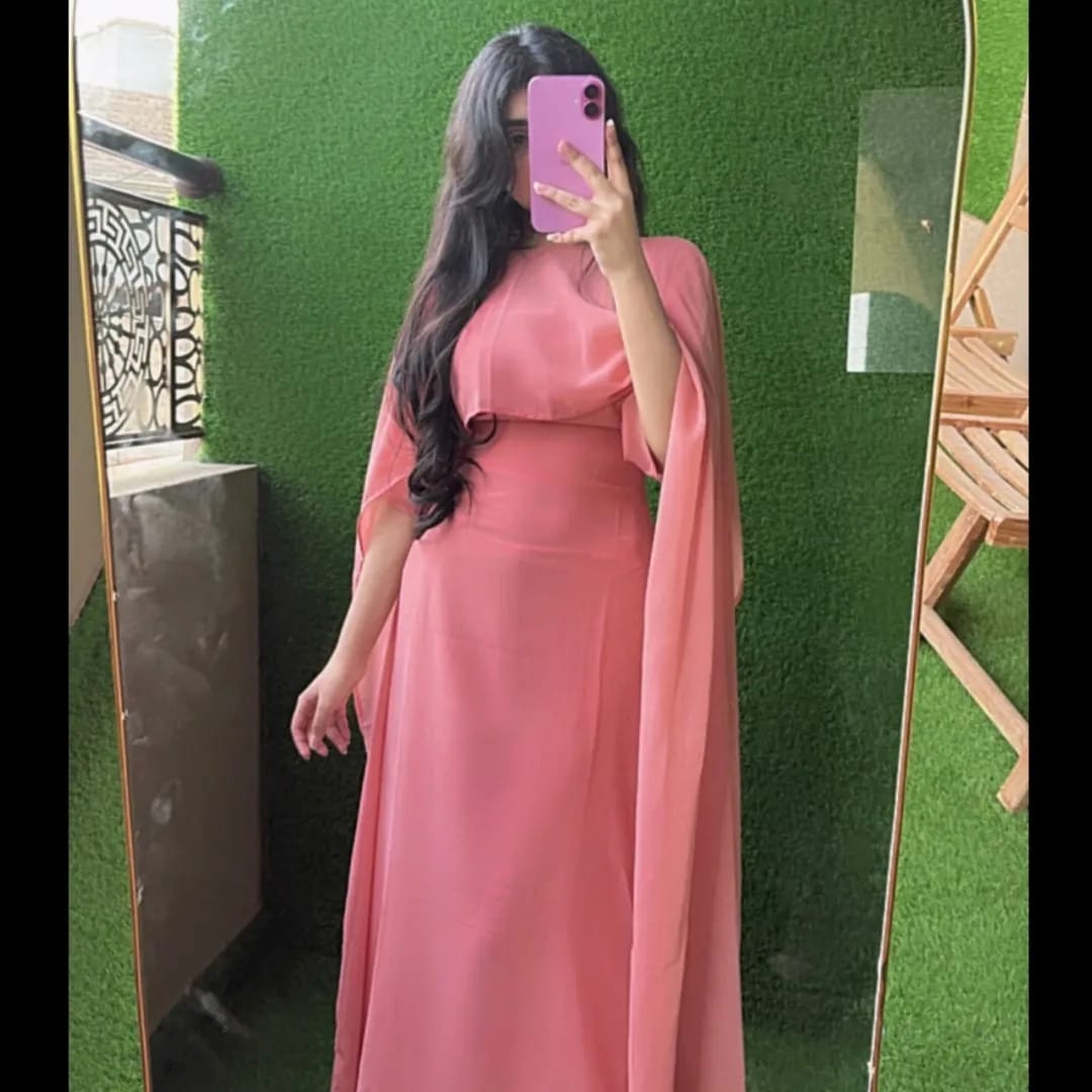 Stylish Chiffon Maxi with Cap Shawl Dupatta and Trouser
