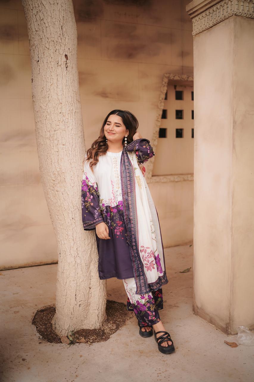 Printed Three Piece Suit Swiss Lawn for Summer Wear