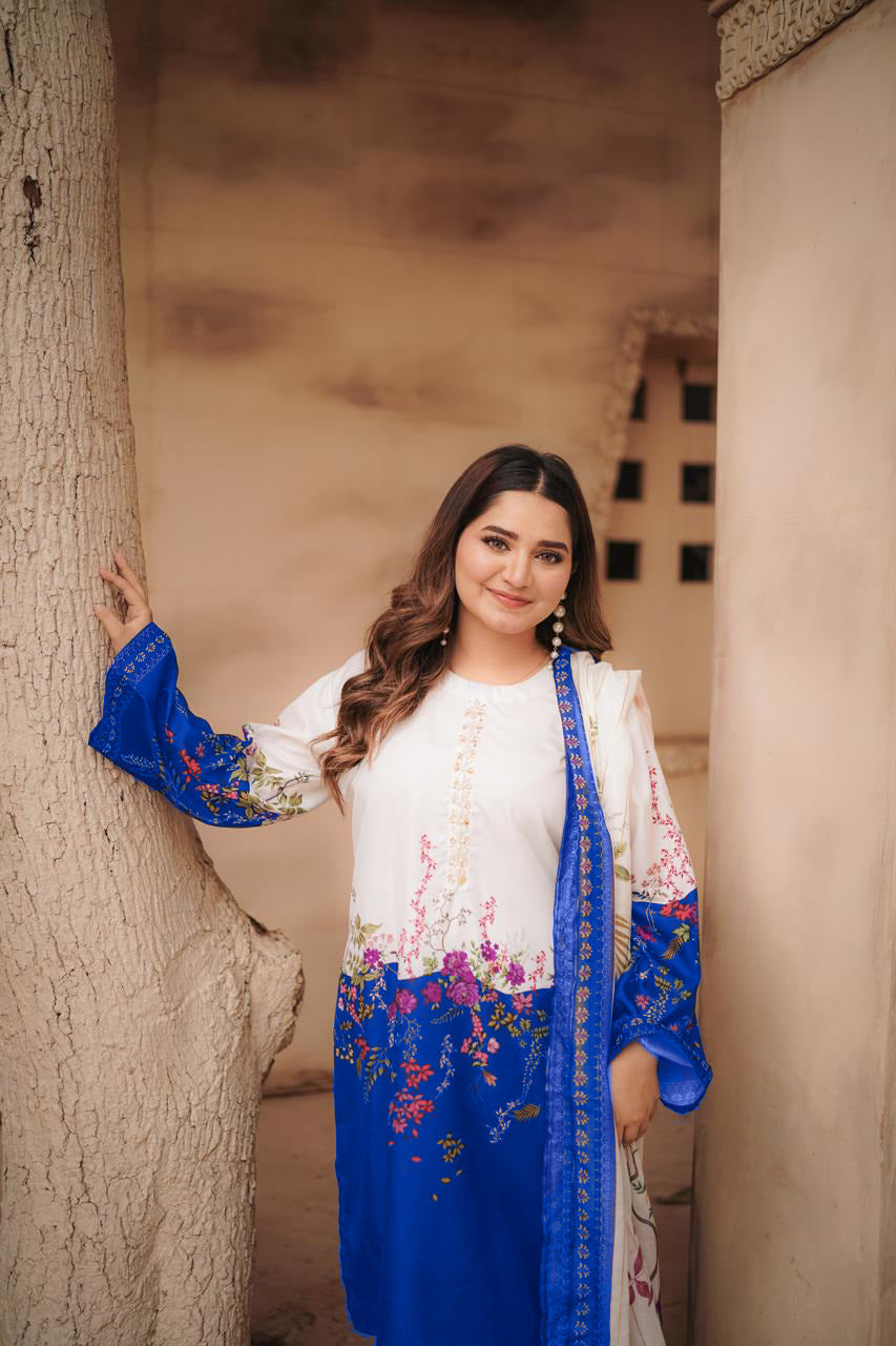 Printed Three Piece Suit Swiss Lawn for Summer Wear