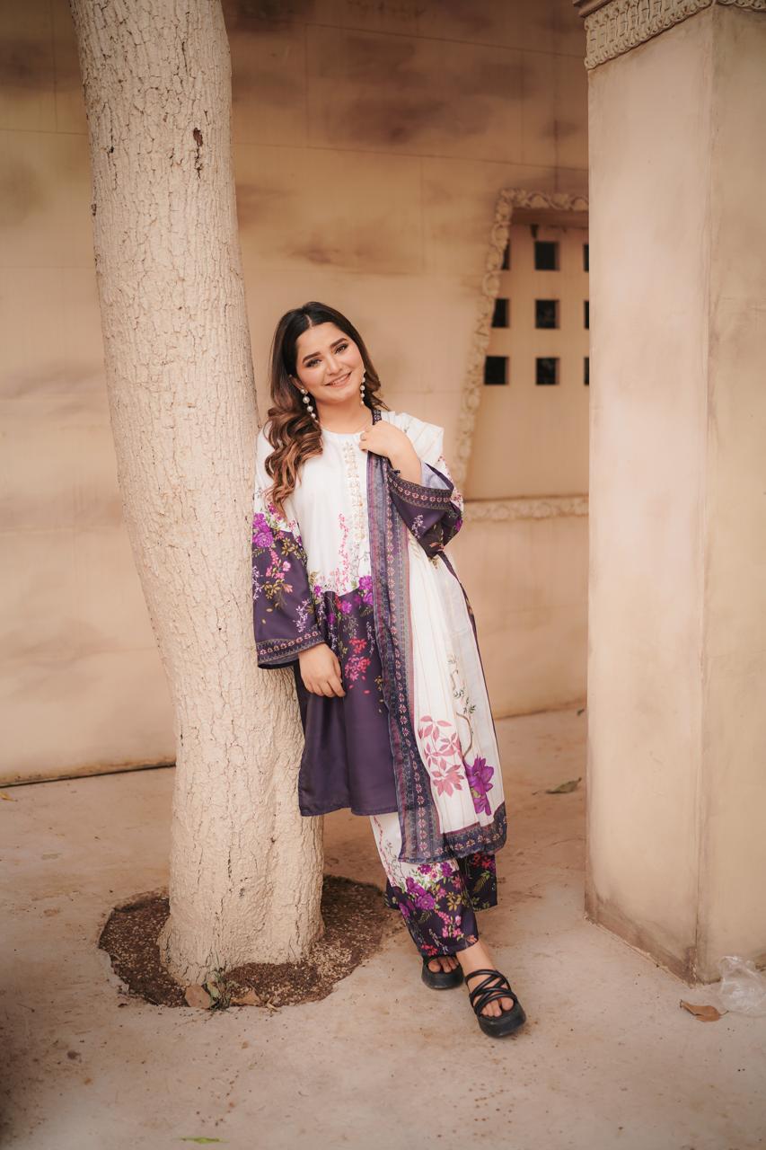 Printed Three Piece Suit Swiss Lawn for Summer Wear