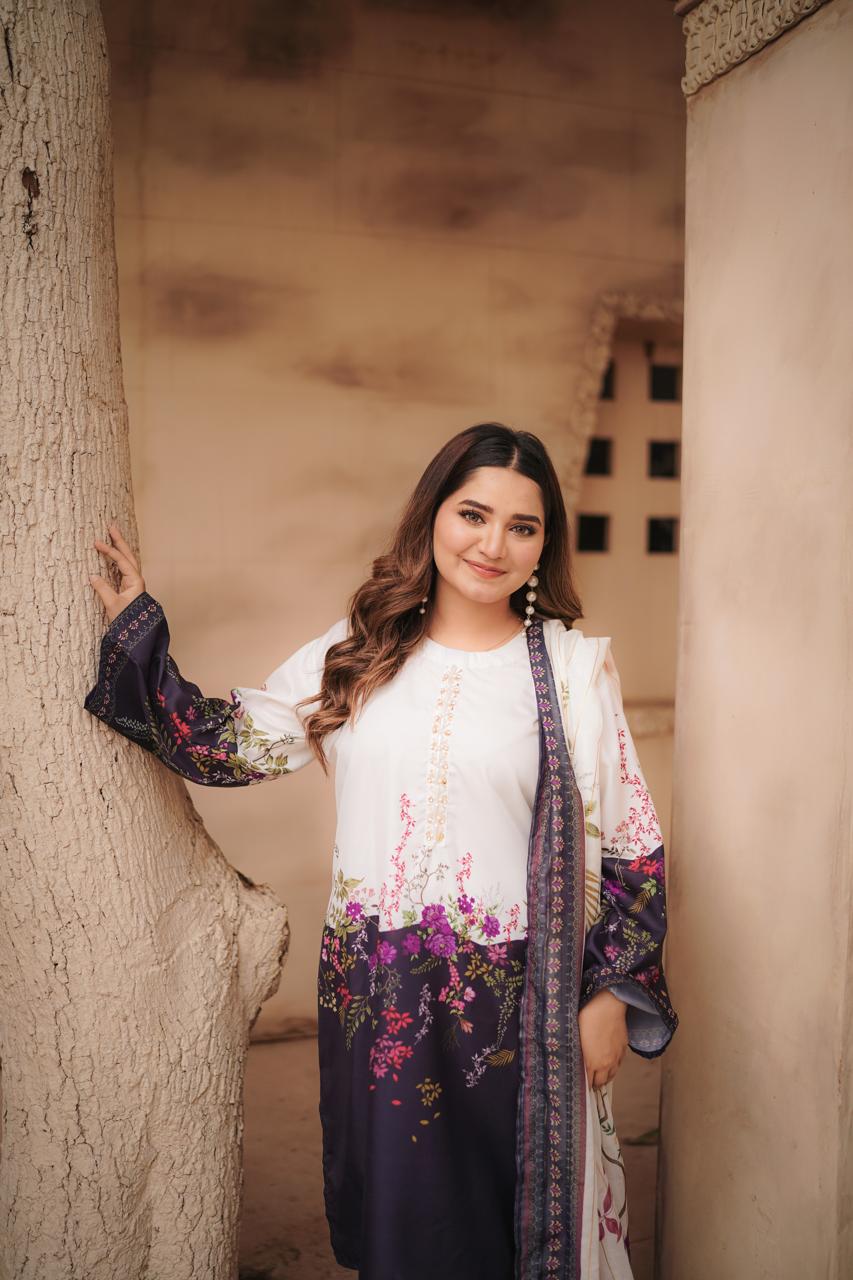 Printed Three Piece Suit Swiss Lawn for Summer Wear
