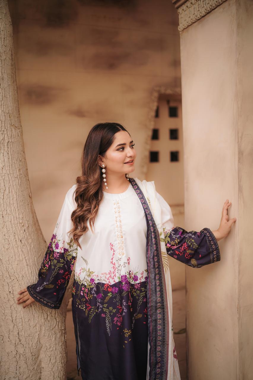 Printed Three Piece Suit Swiss Lawn for Summer Wear
