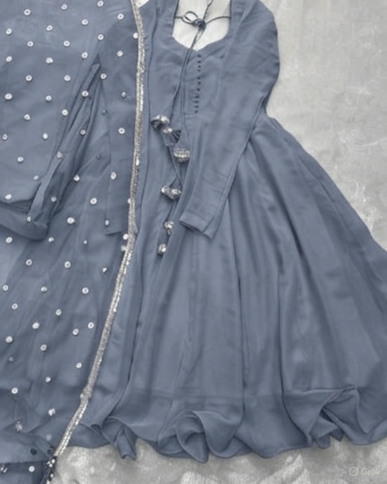V Neck Three Piece Chiffon Dress