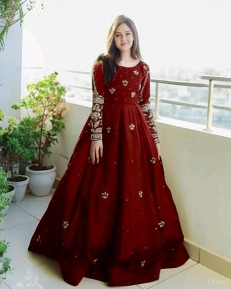 Sequence Boti With Thread Zarri Work Maxi Three Piece