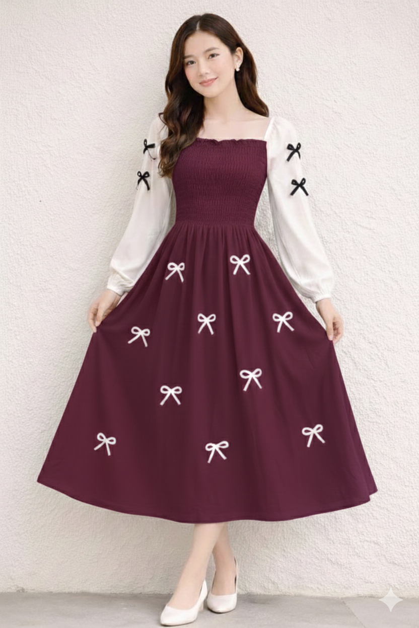 Sweetheart Ribbon Midi Dress