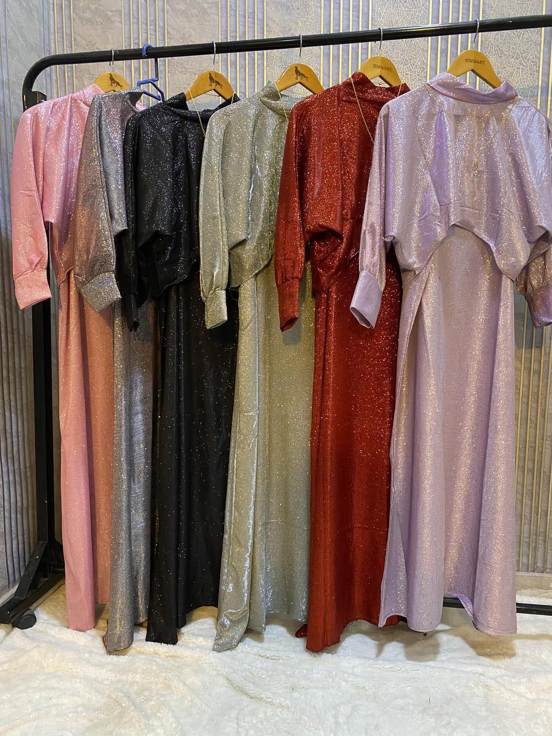 Shimmering Blush A-Line Maxi Dress