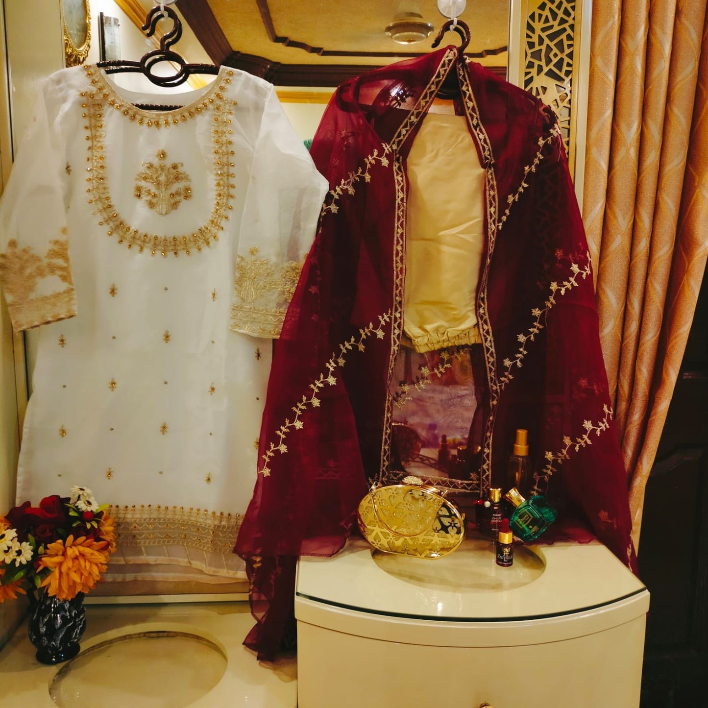Organza Three Piece fuilly Embroidery Suit