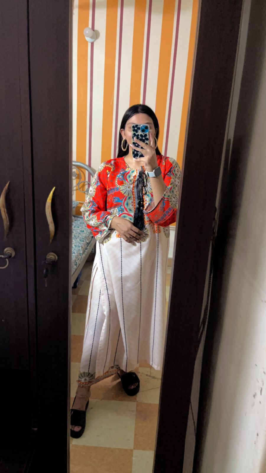 Saffron Mirage - Printed Co-ord Set Long Shirt
