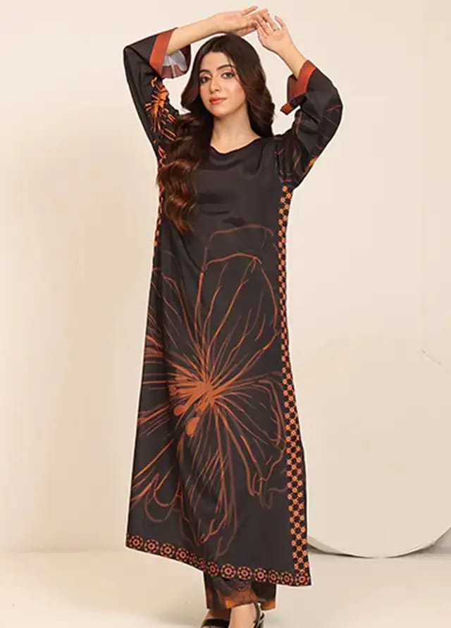 Graceful Dark Floral long shirt with trouser