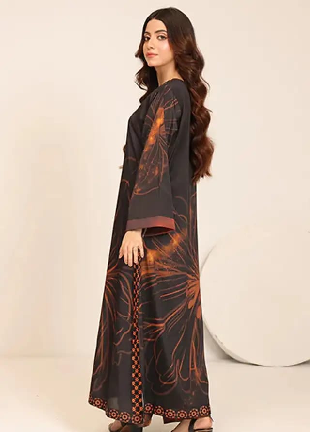 Graceful Dark Floral long shirt with trouser