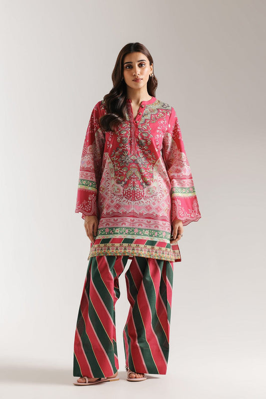 Crimson Bloom: Two Piece Digital Print Set