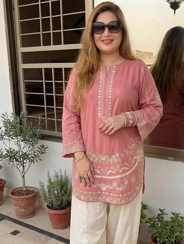 Viral Embroidered Cotton Cord-Set with Farshi Shalwar