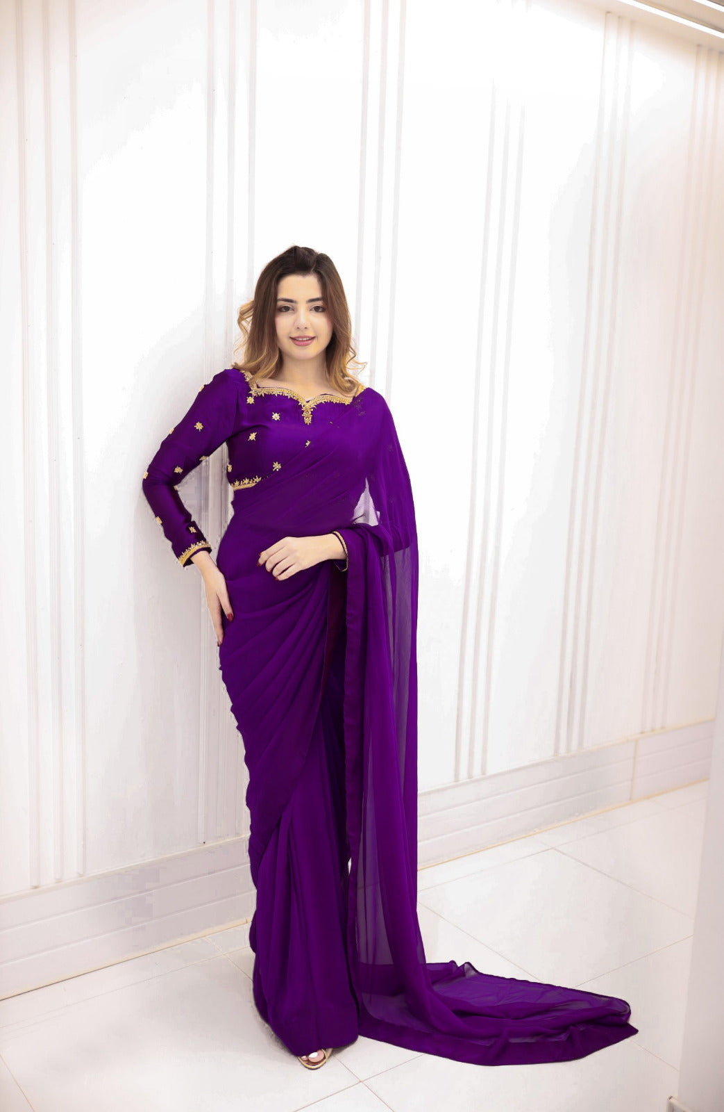 Flawless Fluidity Chiffon Saari