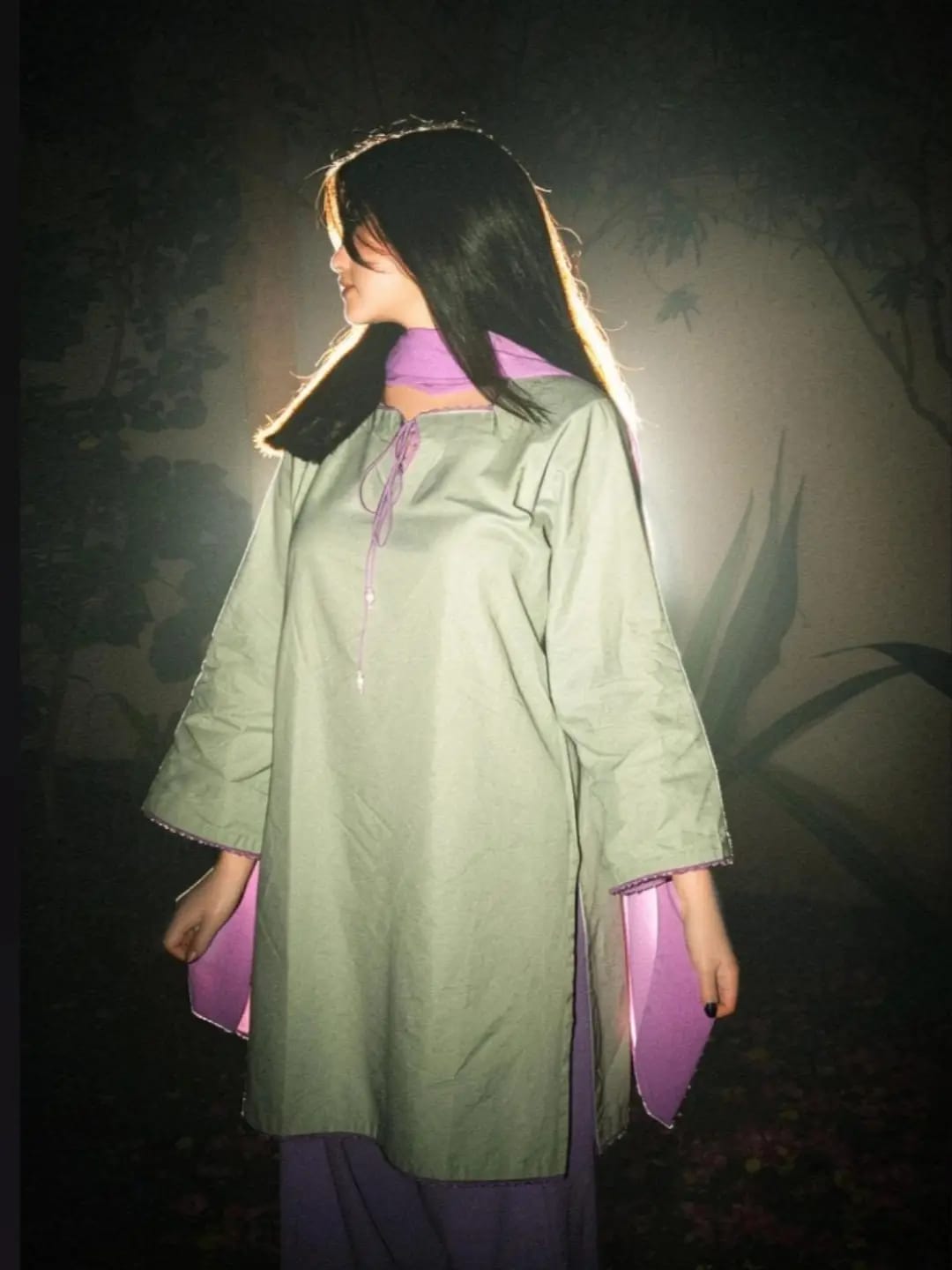 Sage Green & Lavender 3-Piece Cotton Shalwar Kameez Set