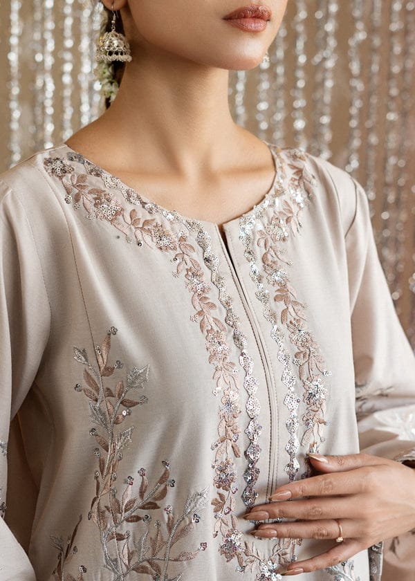 Silver Radiance – Embroidered Festive 2-Piece Suit Farshi Shalwar