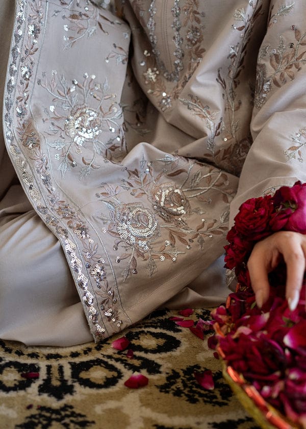 Silver Radiance – Embroidered Festive 2-Piece Suit Farshi Shalwar
