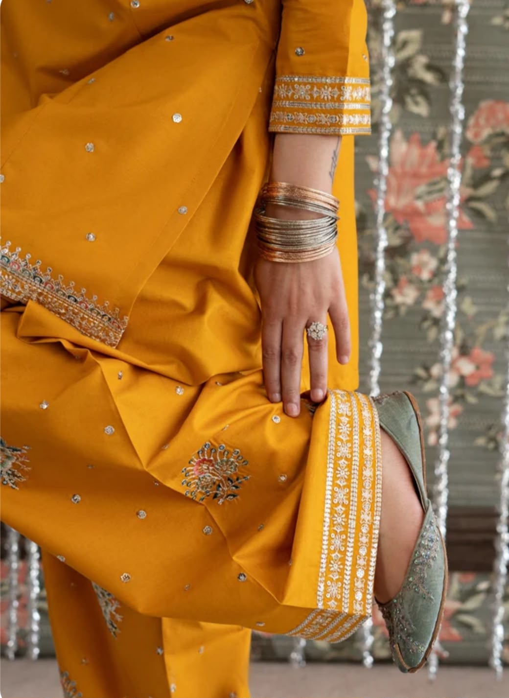 Golden Zest – 2-Piece Detailed Soft Cotton Pret Suit Farshi Shalwar