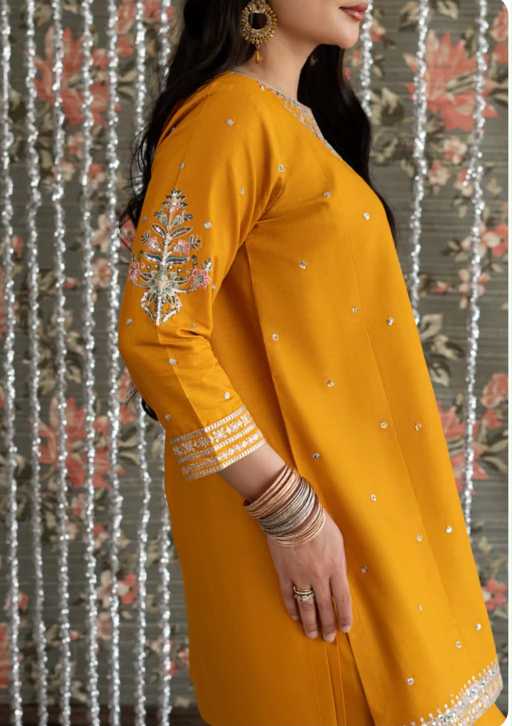 Golden Zest – 2-Piece Detailed Soft Cotton Pret Suit Farshi Shalwar