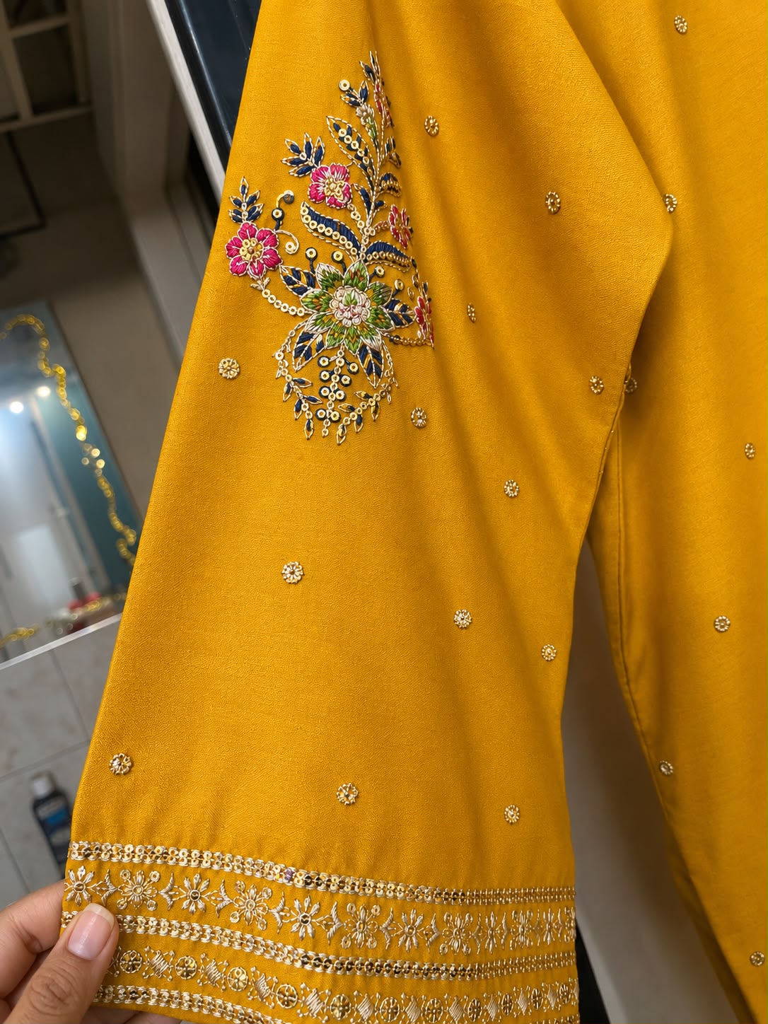 Golden Zest – 2-Piece Detailed Soft Cotton Pret Suit Farshi Shalwar