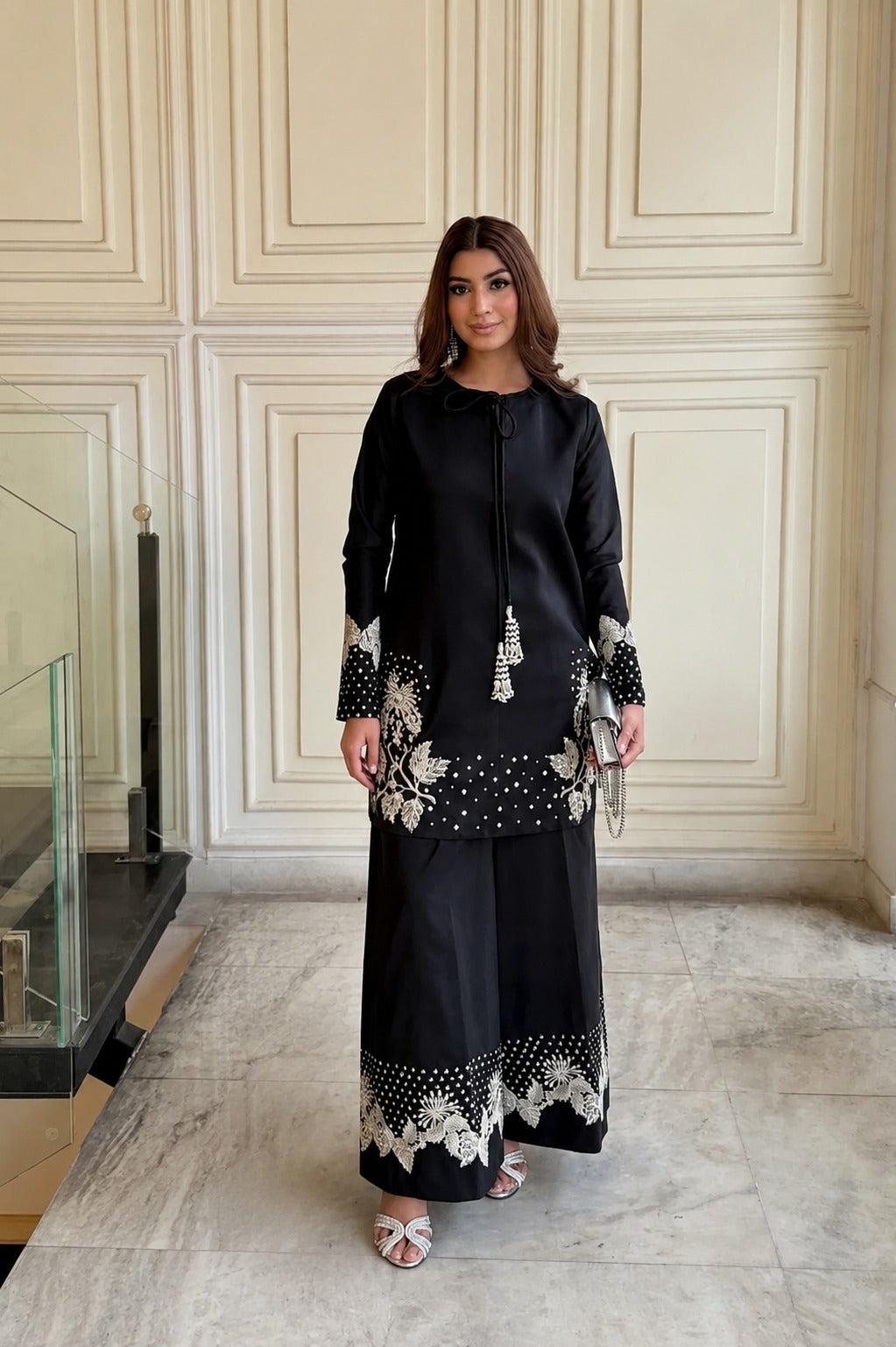 Noir Royale | Premium Embroidered Farshi Shalwar Set
