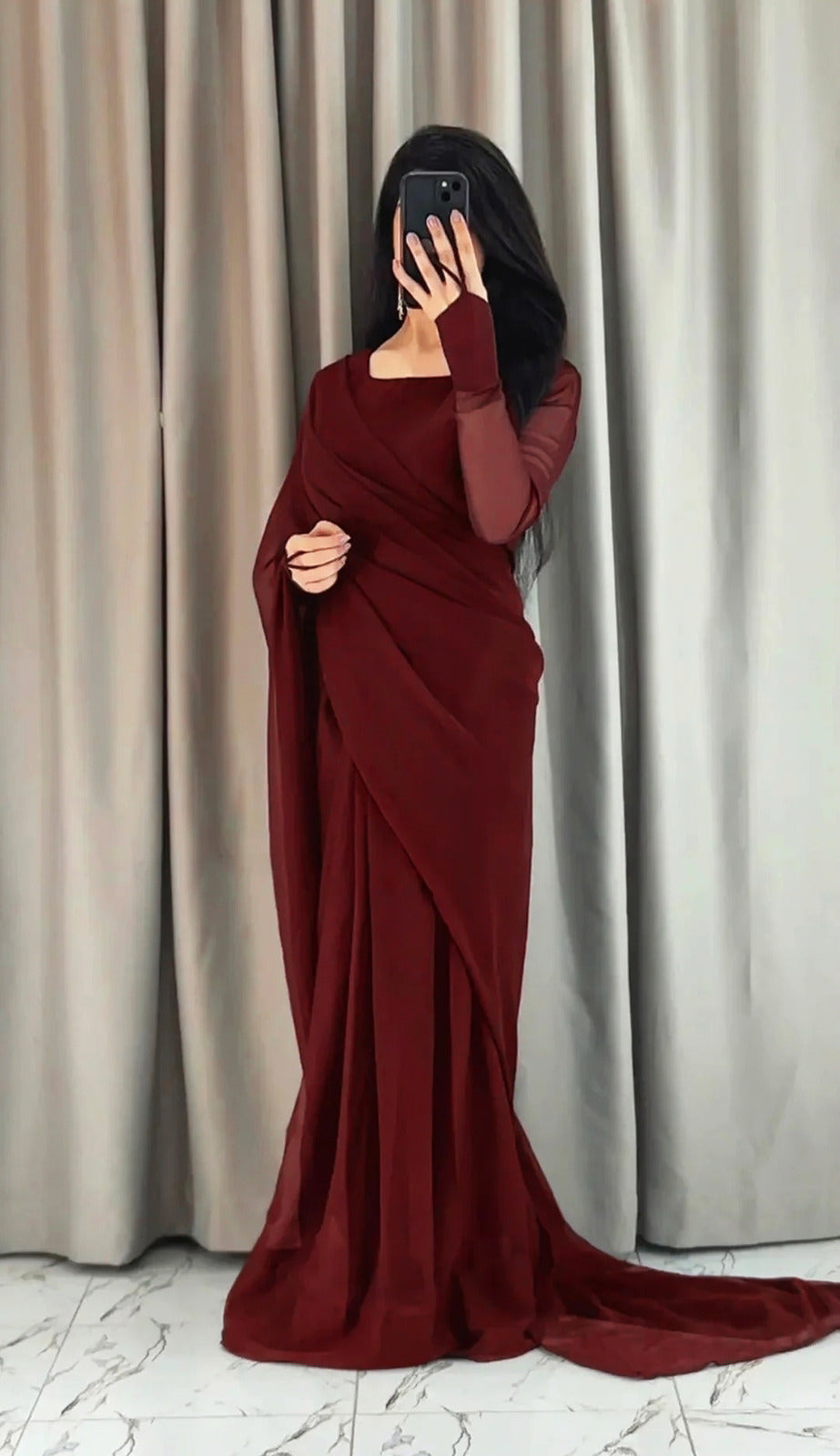 The Signature Solid Chiffon Saree