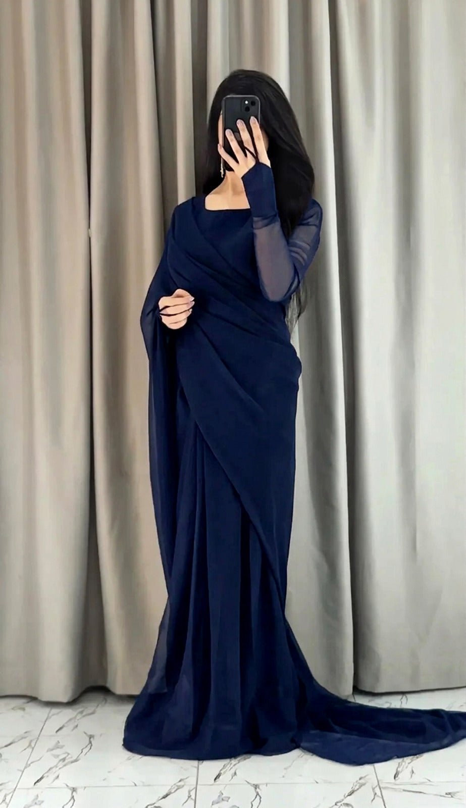 The Signature Solid Chiffon Saree