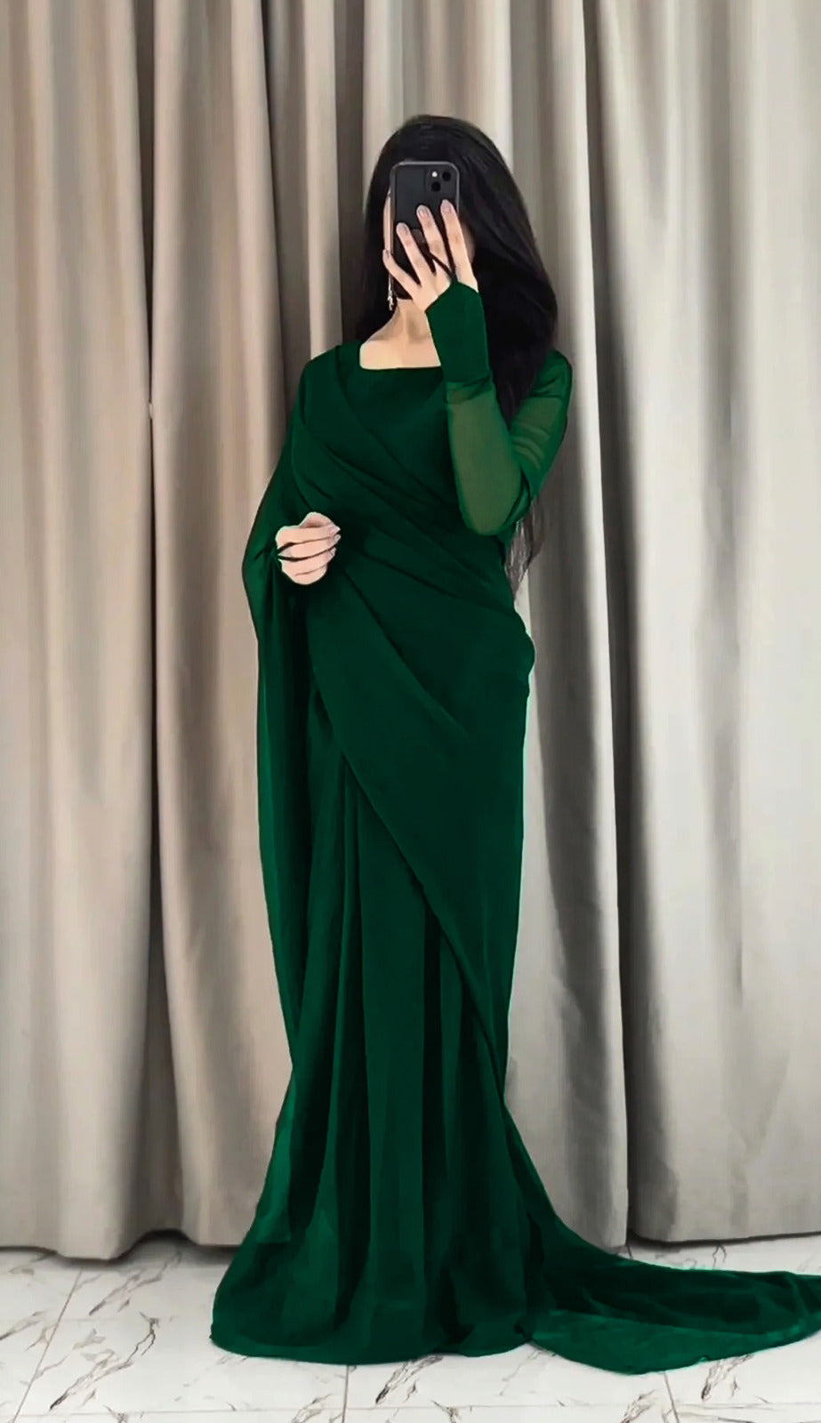 The Signature Solid Chiffon Saree