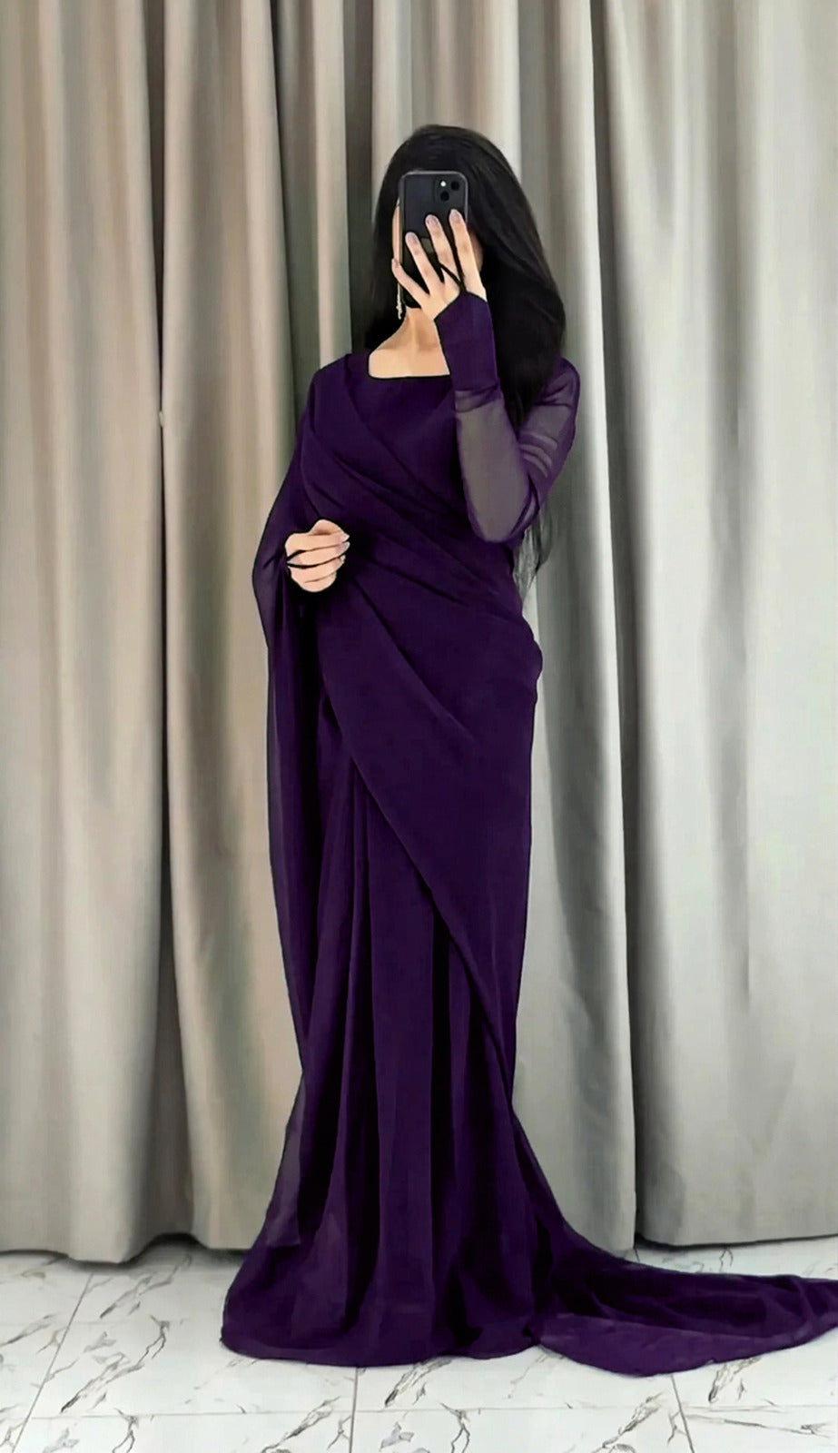 The Signature Solid Chiffon Saree