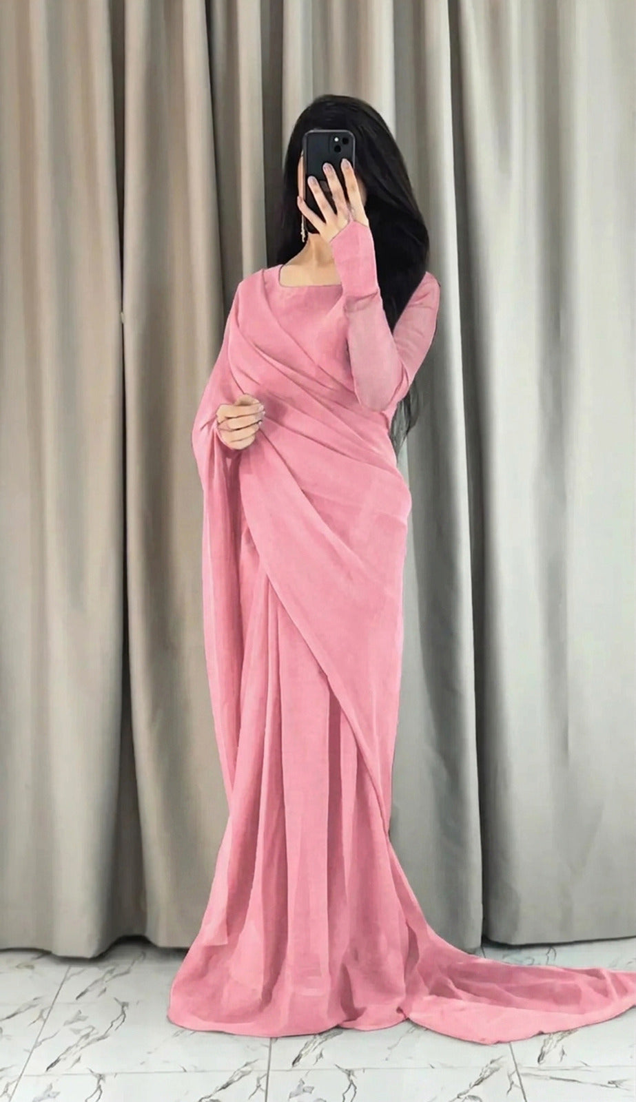The Signature Solid Chiffon Saree