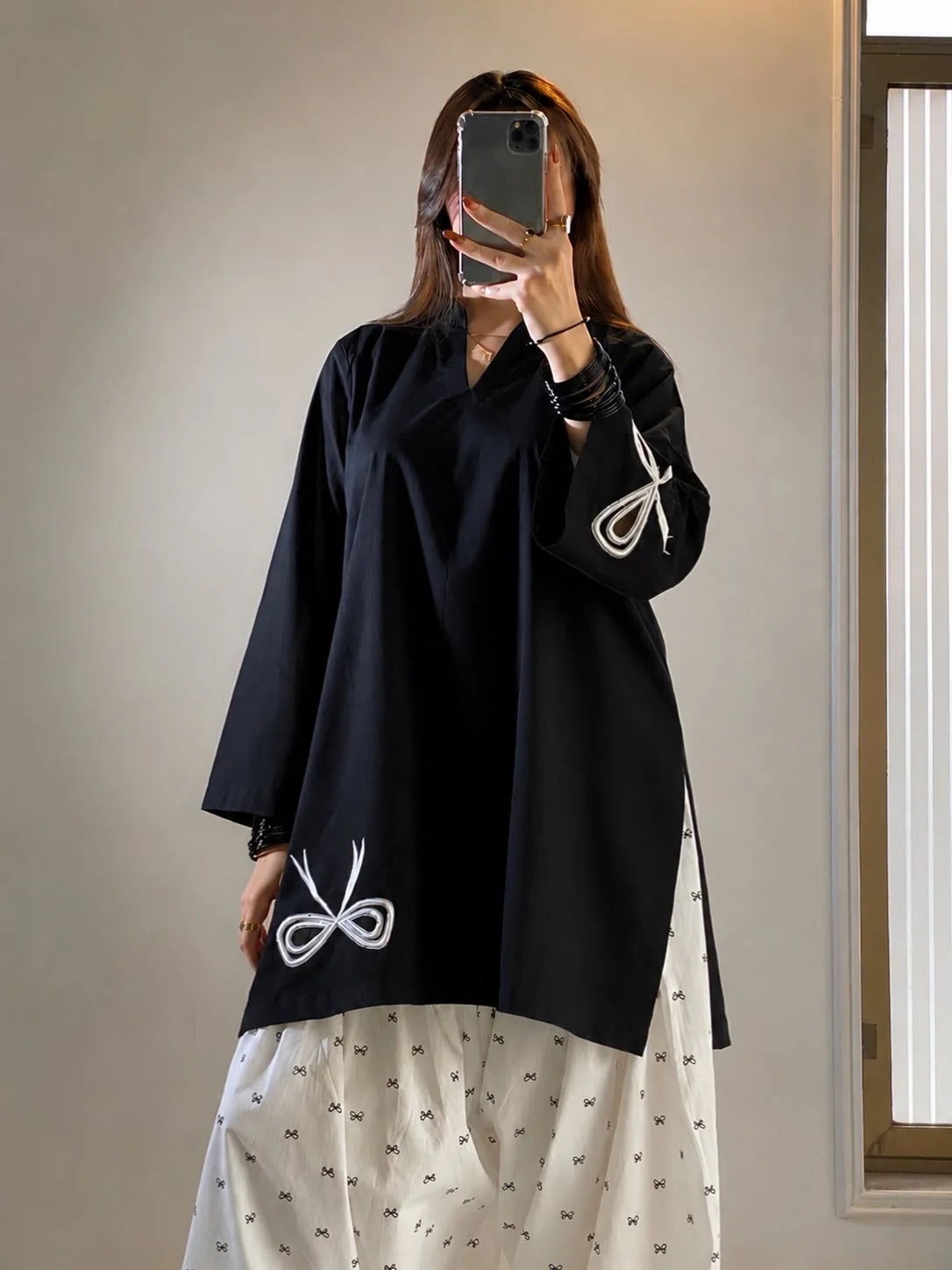 Bold in Black: Contemporary Ethnic Two-Piece Farshi Shalwar