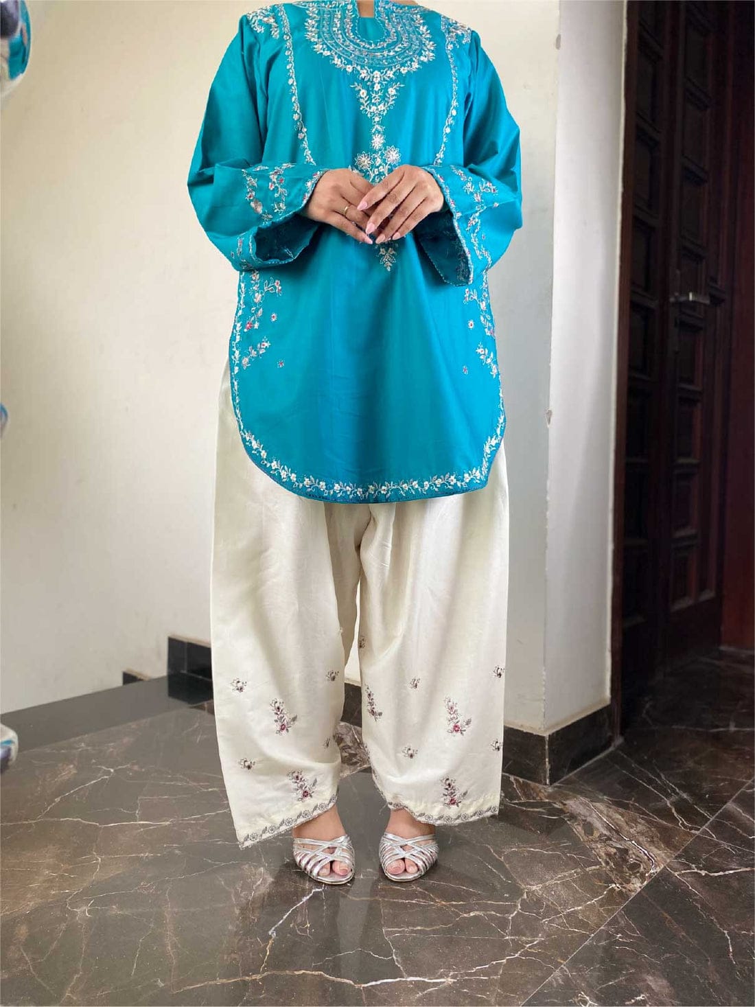 New Arrival | Premium Embroidered Lawn Co-Ord Set 💙
