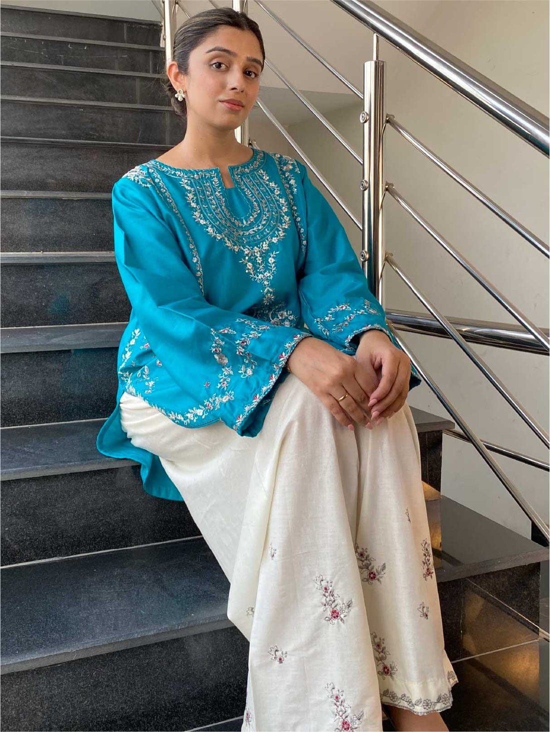 New Arrival | Premium Embroidered Lawn Co-Ord Set 💙