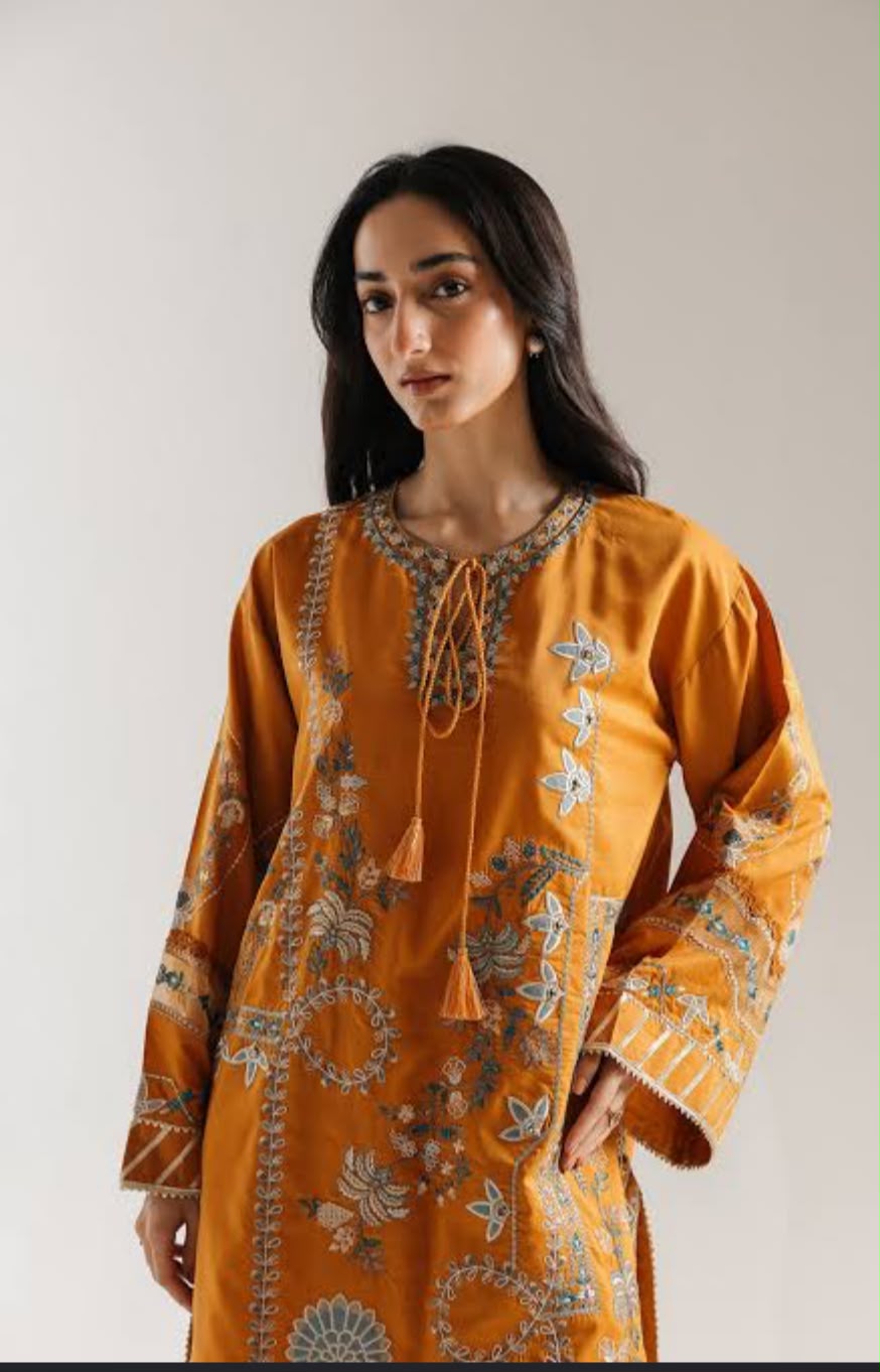 Ethnic Inspired Embroidered Kurta with Farshi Shalwar