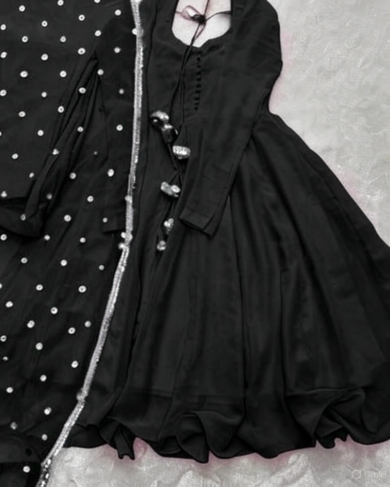 V Neck Three Piece Chiffon Dress