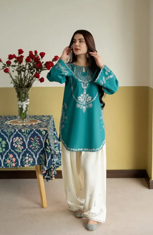 New Arrival | Premium Embroidered Lawn Co-Ord Set 💙