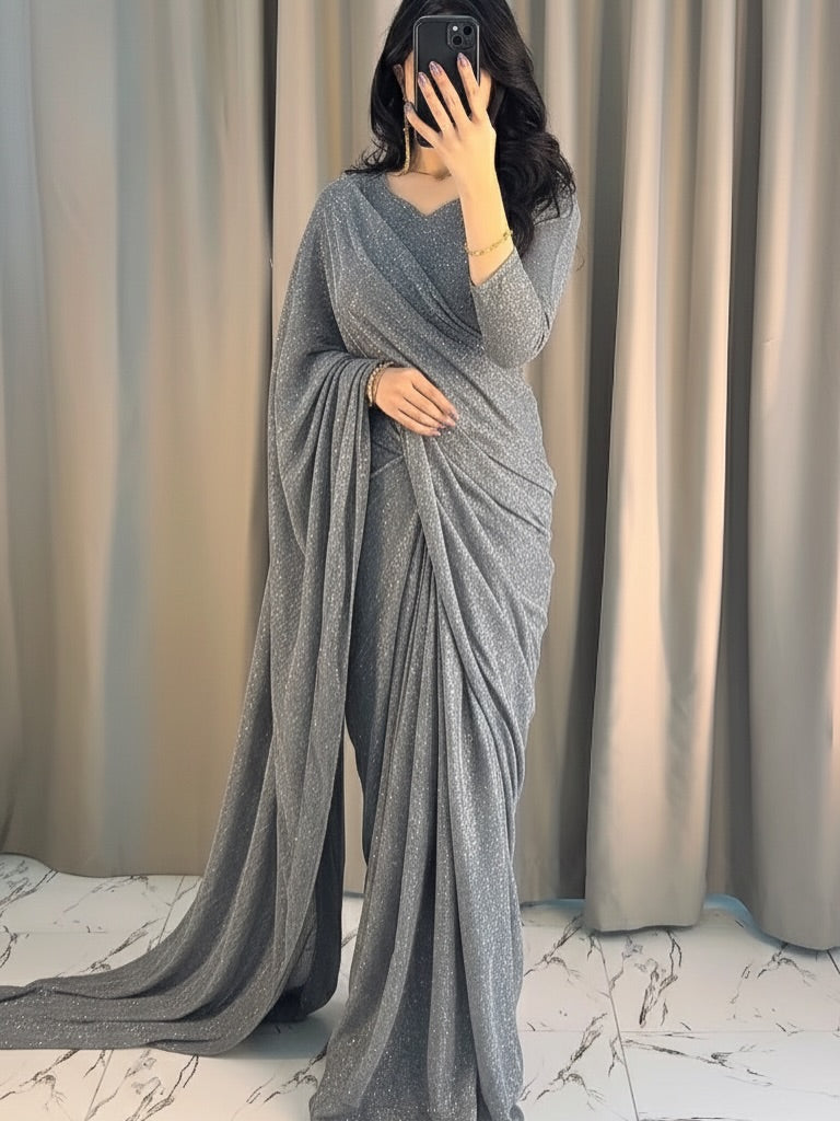 Aurora Shimmer Draped Saree – 5 Colors