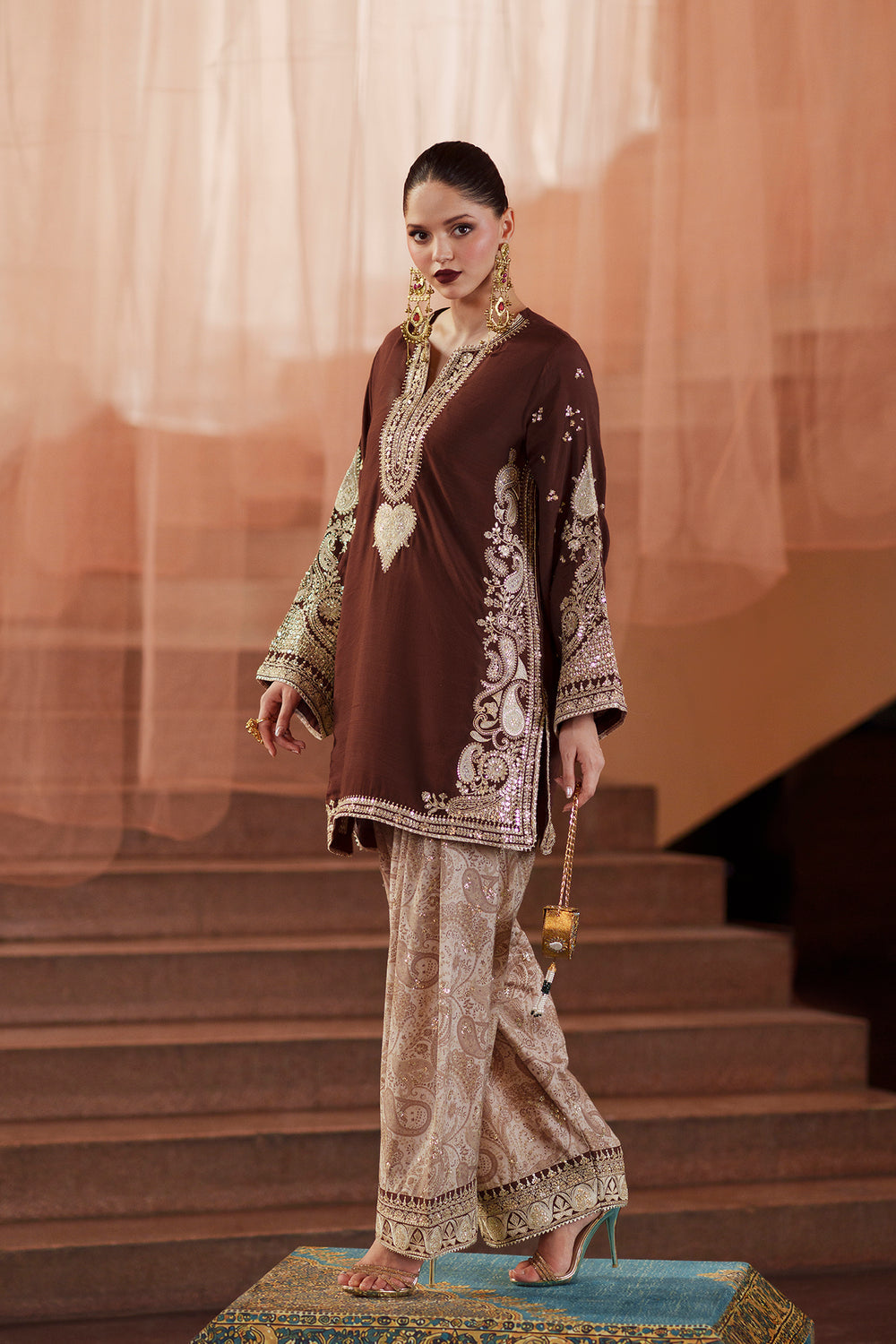 Noor - Embellished Shirt & Farshi Shalwar Set