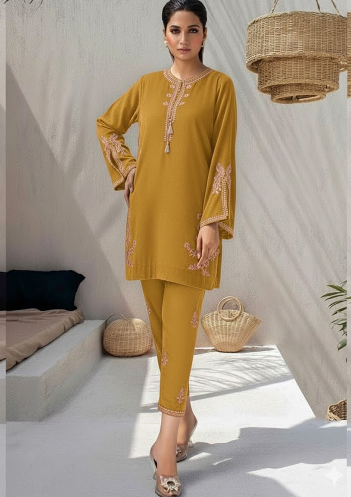 Velvet Embroidered 2-Piece Pret Suit