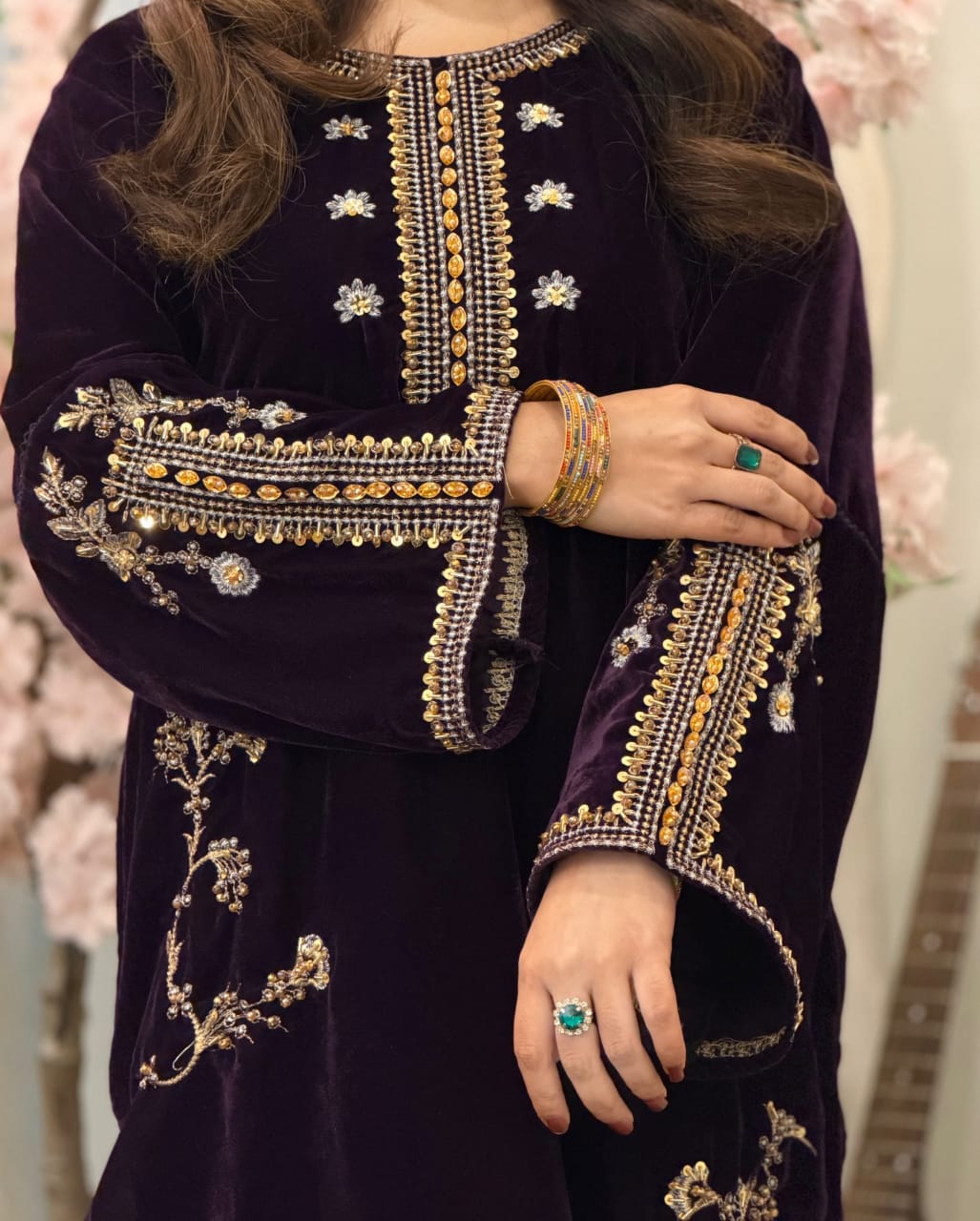 Velvet Embroidered 2-Piece Pret Suit