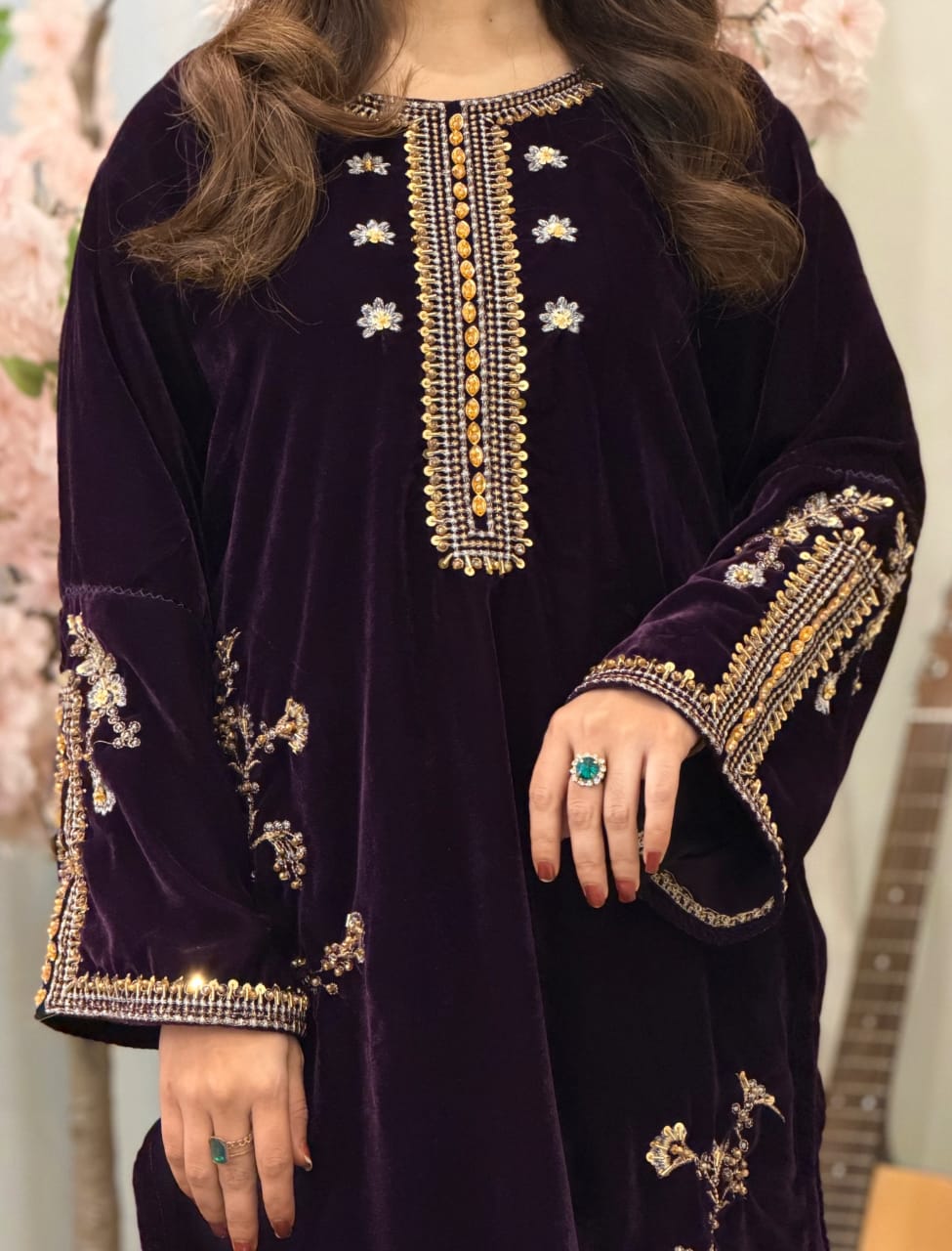 Velvet Embroidered 2-Piece Pret Suit