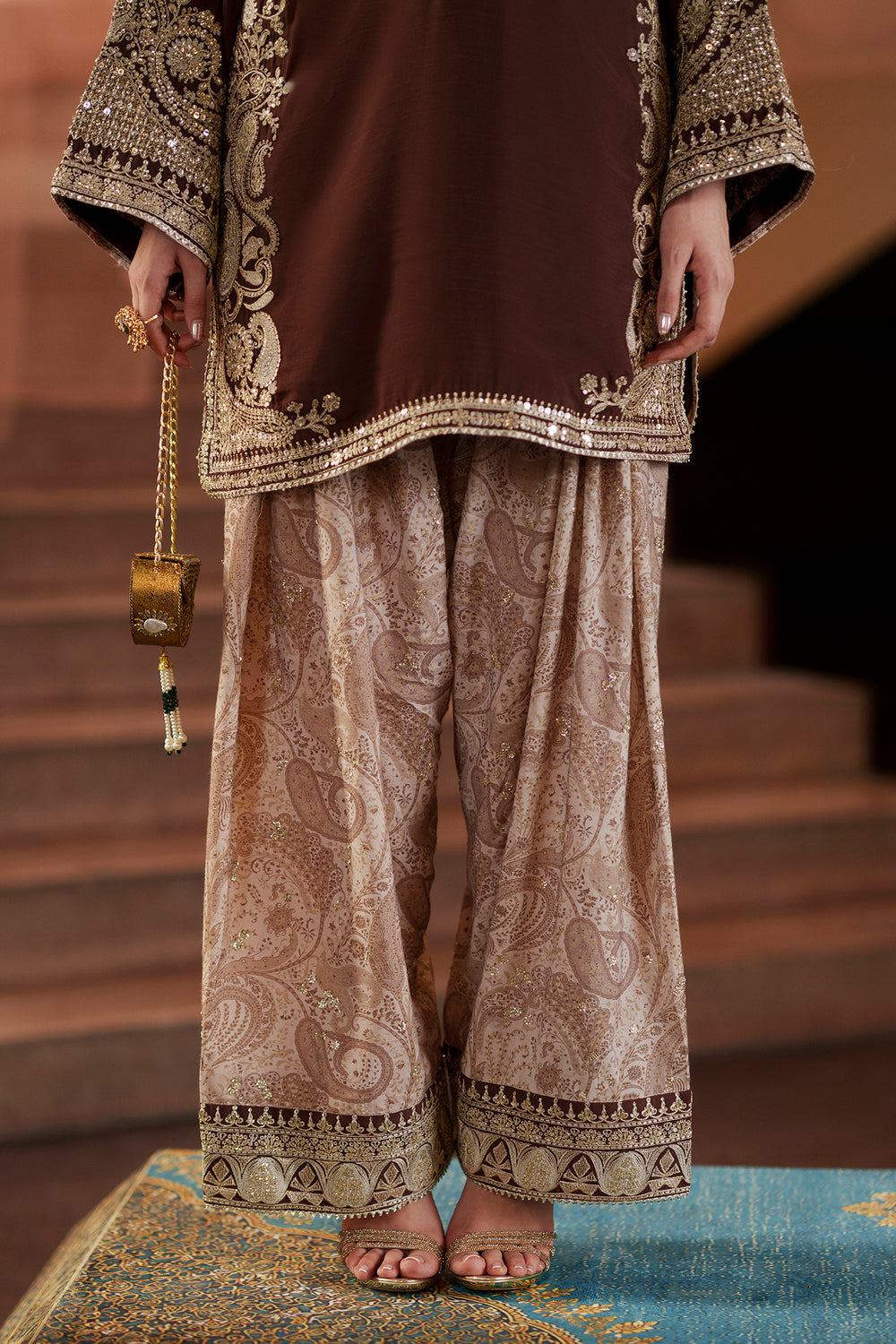 Noor - Embellished Shirt & Farshi Shalwar Set