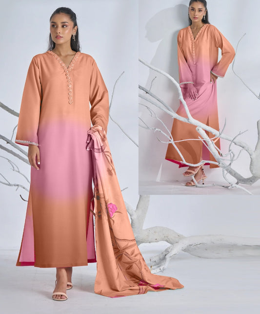 Long Shirt Three Piece Lawn Suit