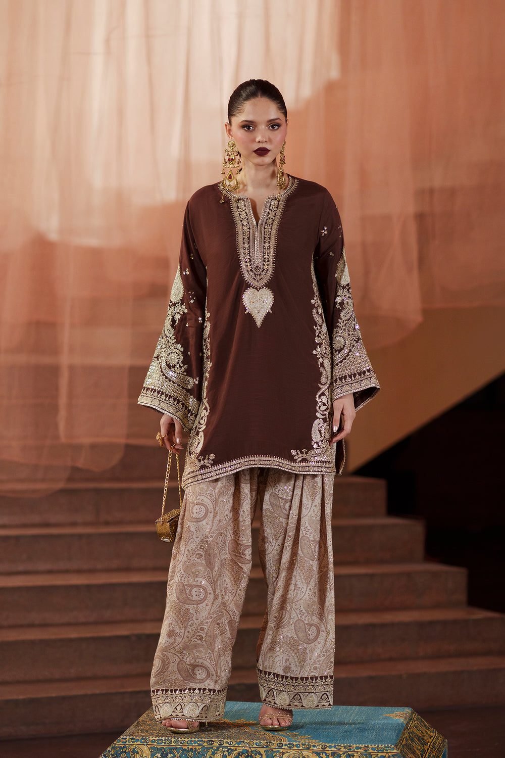 Noor - Embellished Shirt & Farshi Shalwar Set