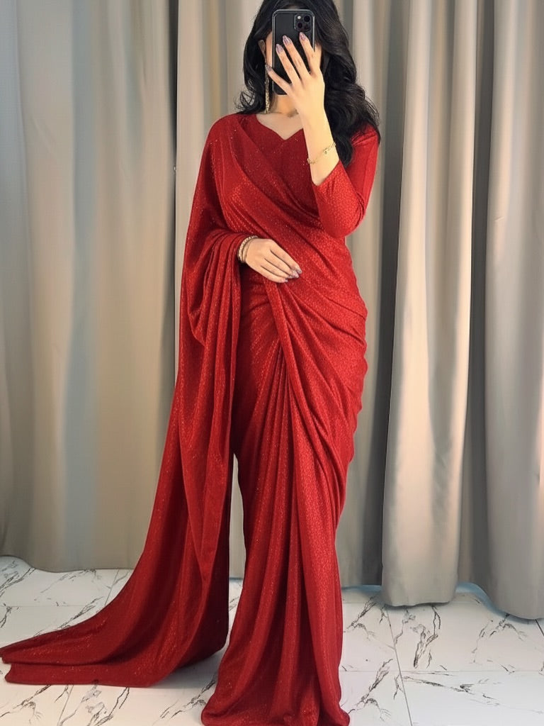 Aurora Shimmer Draped Saree – 5 Colors